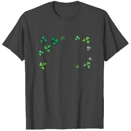 Dark green shamrocks, St Patrick's T Shirts