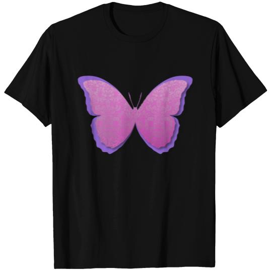 Purple Damask Butterfly T Shirts