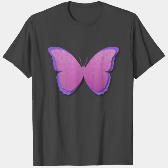 Purple Damask Butterfly T Shirts