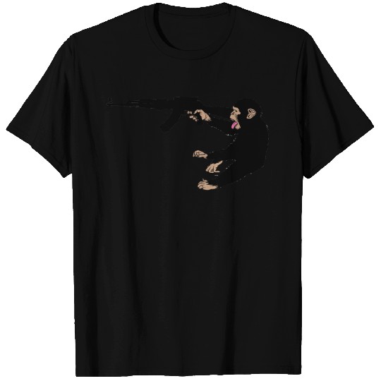monkey holding a gun T Shirts