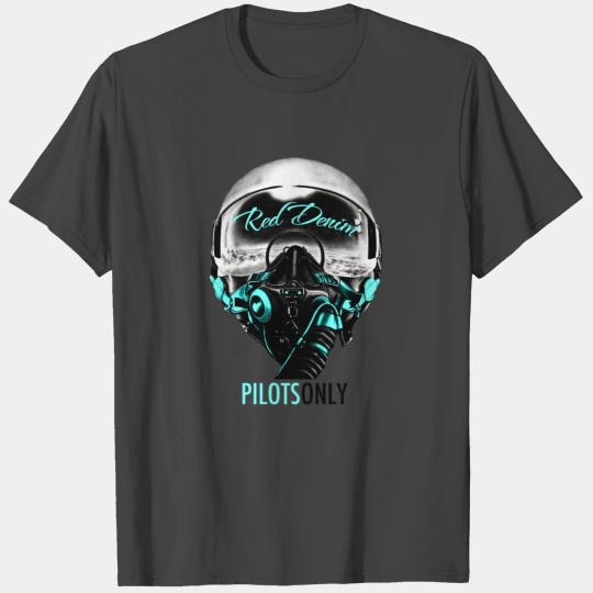 Pilots Only red/L. Blue for Men T Shirts