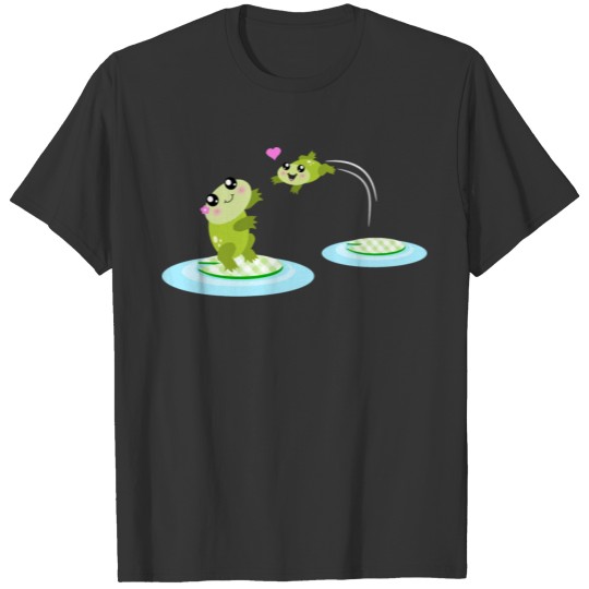 Mother and child cute frogs T-shirt