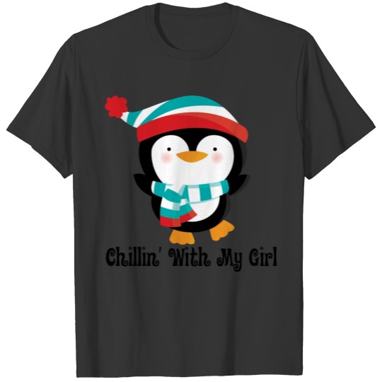 Penguin Couples Chillin With My Girl T-shirt