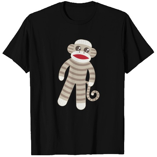 Blue Striped Sock Monkey T Shirts