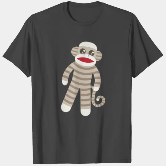 Blue Striped Sock Monkey T Shirts
