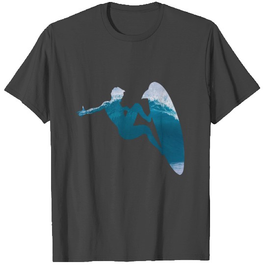 Mavericks - Riding the big one - Surfer Sports T Shirts