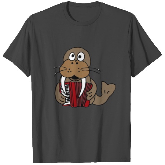 Funny Walrus Playing Accordion T Shirts