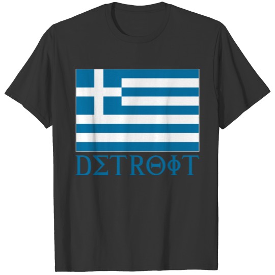 Detroit Greek Greece Flag Greektown T-shirt