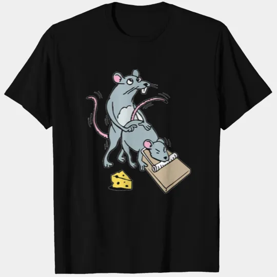 Mouse Screwing a Mouse in a Mousetrap Funny Joke T Shirts