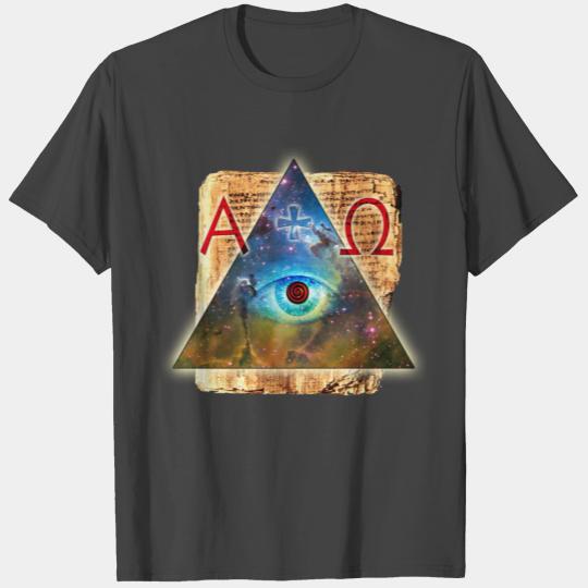 Eye of God Alpha Omega magic Cross geek T Shirts