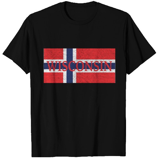 Wisconsin Norwegian Flag T Shirts