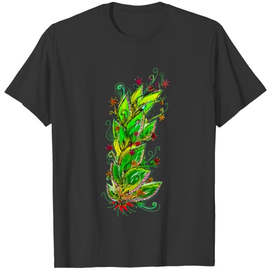 JUNGLE FLOWER, RAIN FOREST, NATURE, GREEN T Shirts