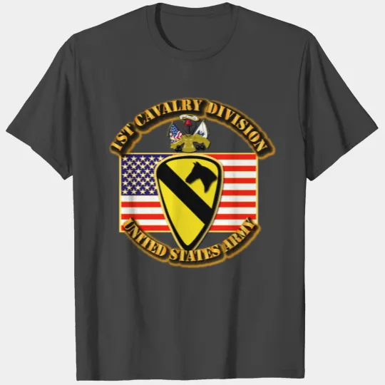 1st Cavalry Division w Flag T Shirts