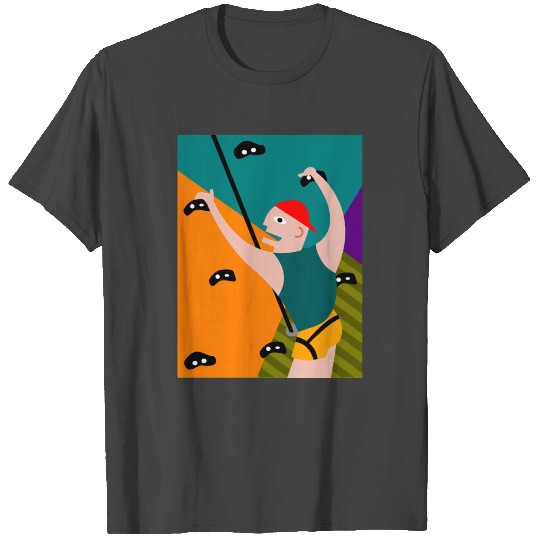 Rock Climbing Indoors Abstract T Shirts