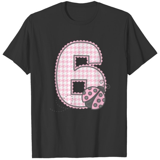 PInk Ladybug 6th Birthday T Shirts