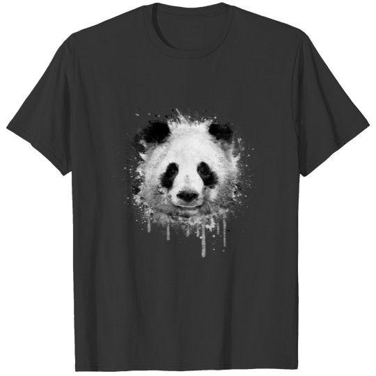 Cool Artistic Panda Portrait (watercolor design) T-shirt