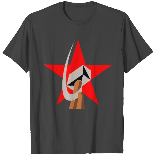 hammer and sickle in star T Shirts