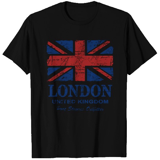 Union Jack Flag - Vintage Look T Shirts
