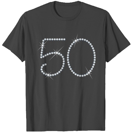 Faux Rhinestone 50th Birthday T Shirts