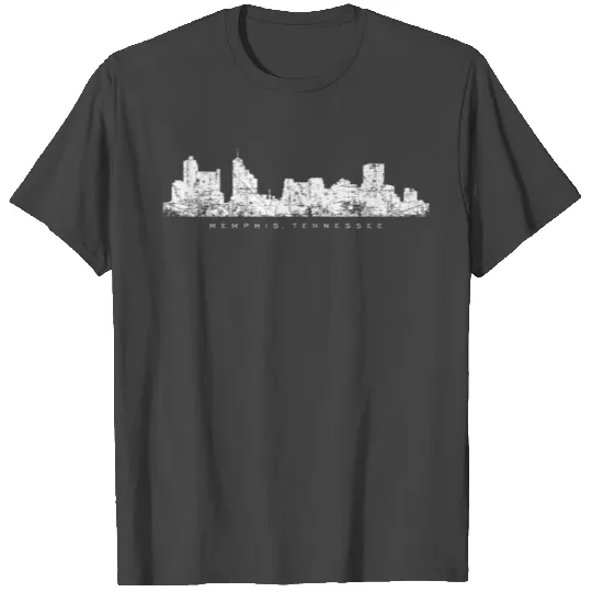Memphis, Tennessee Skyline (Vintage White) T Shirts