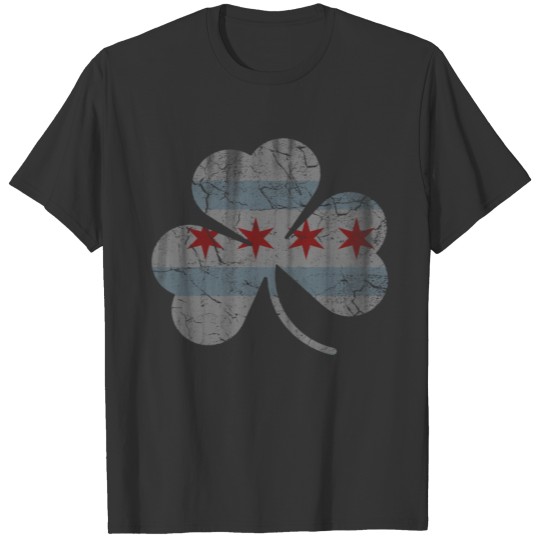 Irish Chicago Flag Shamrock T-shirt