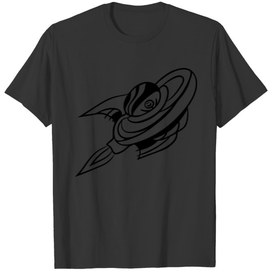 space flying spaceship travel ufo star T-shirt