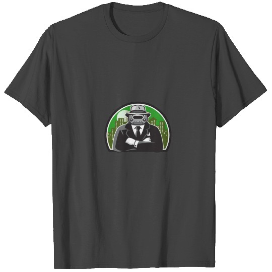 Mobster Car Grille Face Circle Retro T Shirts