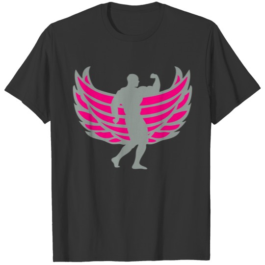 body bodybuilding athlete wing T-shirt