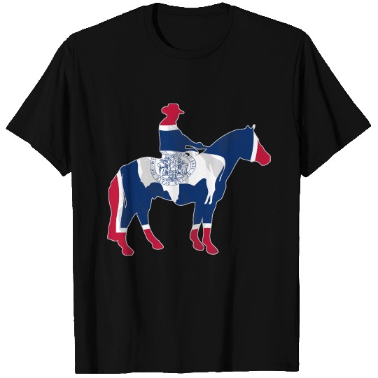 Wyoming Cowboy Flag T Shirts