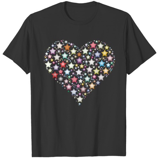 Colorful Heart Stars 3 T Shirts