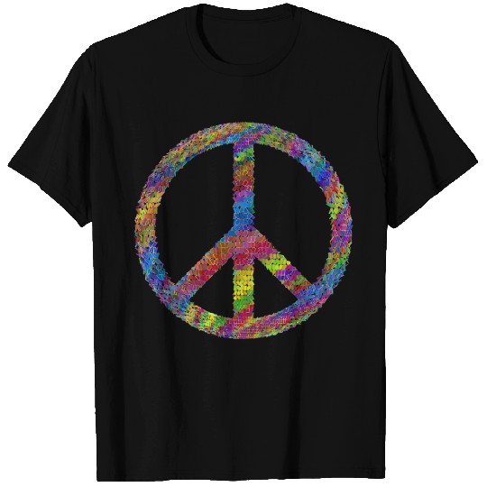 Psychedelic Prismatic Peace Sign T Shirts
