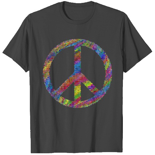 Psychedelic Prismatic Peace Sign T Shirts