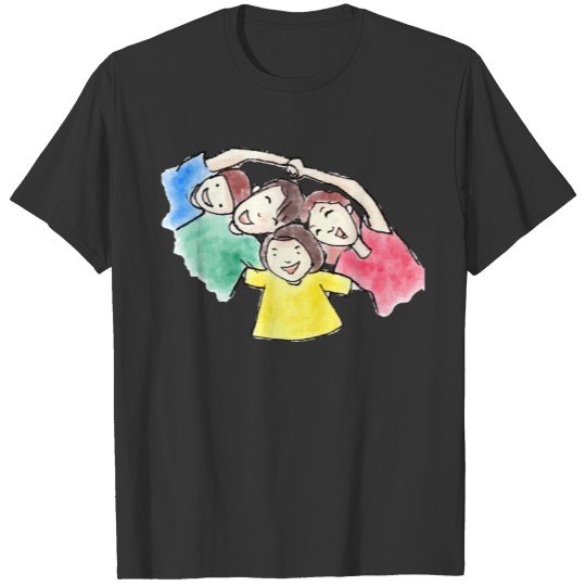 Charcoal And Watercolor Family T-shirt