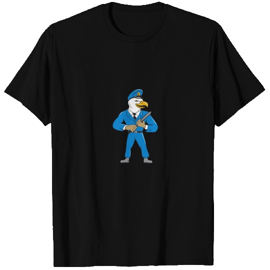 Bald Eagle Policeman Baton Cartoon T Shirts