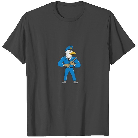 Bald Eagle Policeman Baton Cartoon T Shirts