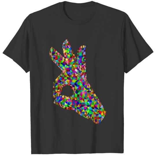Prismatic Low Poly OK Perfect Hand Sign Emoji 2 T-shirt
