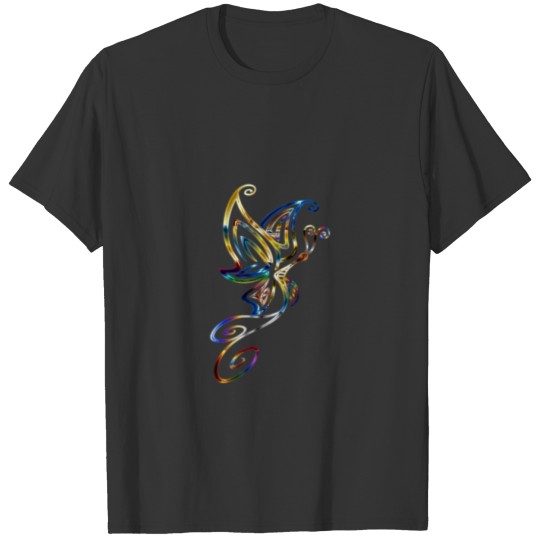 Colorful Butterfly Line Art Revivification No Bac T-shirt