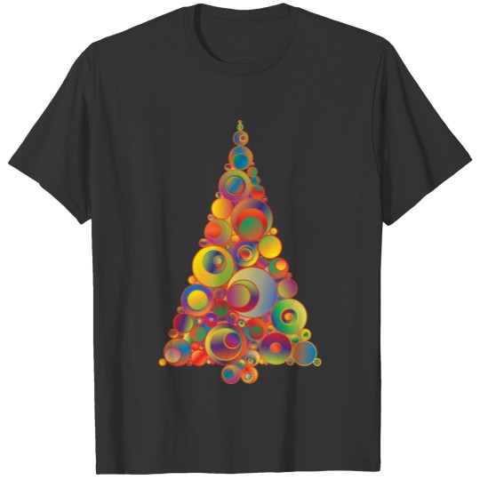 Colorful Abstract Circles Christmas Tree 5 T Shirts