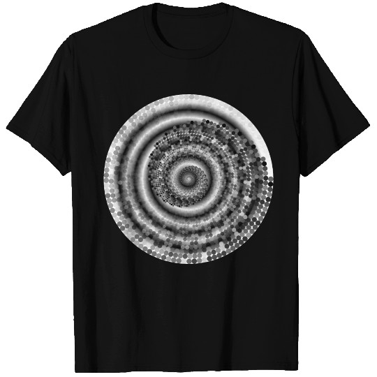 Grayscale Swirling Circles Vortex Variation 3 T Shirts