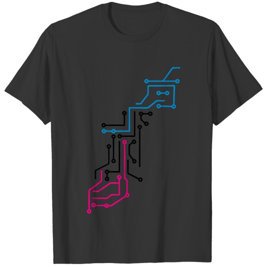 cool lines design circuitry technology lines micro T Shirts