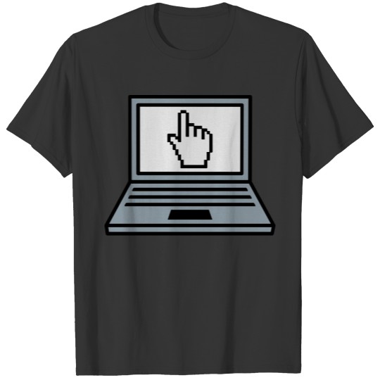 hand click mouse cursor computer laptop notebook p T-shirt