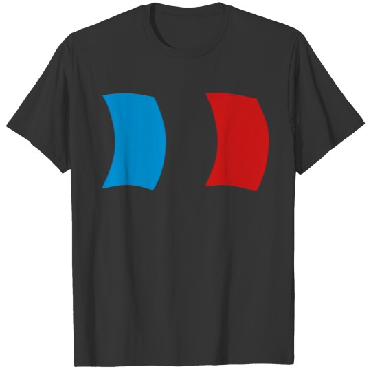 red white blue flag france french T Shirts