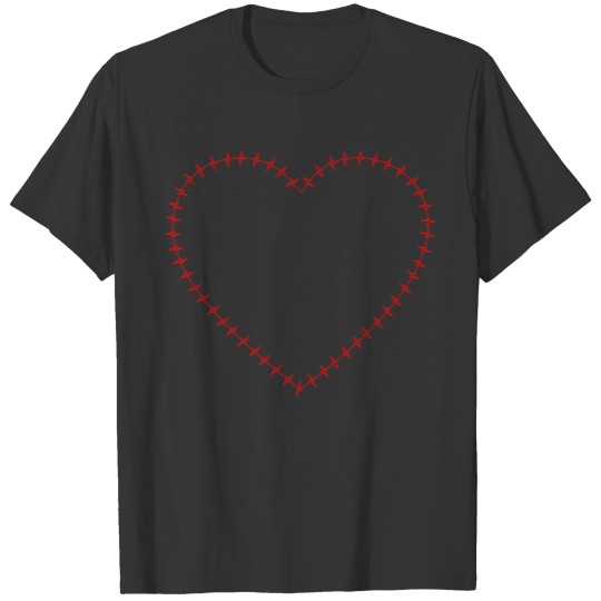 Heart EKG Rhythm Cyan T-shirt