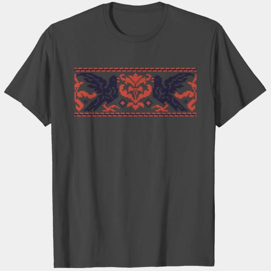Couple cross-stitch Pigeons T Shirts