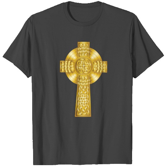 Golden Celtic Cross 5 T Shirts