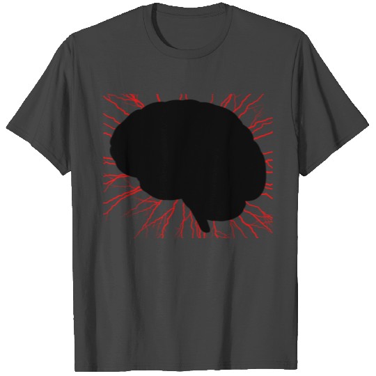 Brain Storm Silhouette Red T Shirts