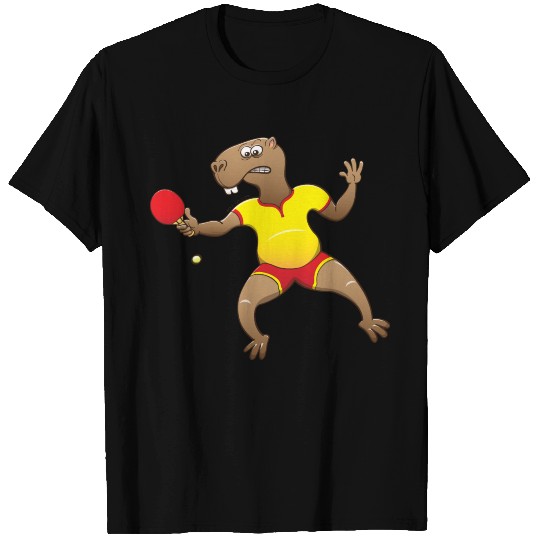 Capybara Playing Table Tennis T Shirts