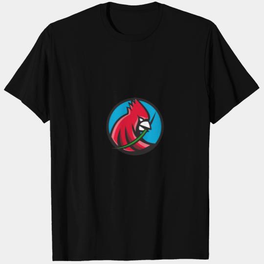 Cardinal Head Blade Grass Circle Retro T Shirts