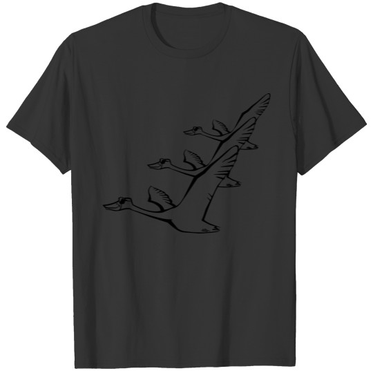 Bird flying goose duck sunglasses formation T-shirt