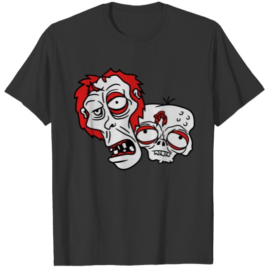 2 friends team party crew zombies zombie face head T Shirts